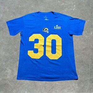 ☀️ Los Angeles Rams Todd Gurley Super Bowl LIII NFL Football Graphic Tee Mens L